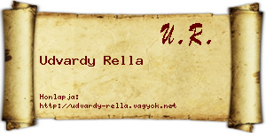 Udvardy Rella névjegykártya